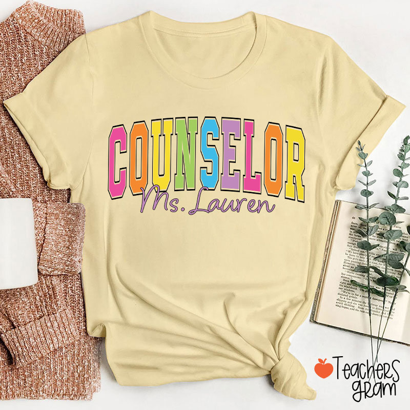 Personalized Name Grade Color Teacher T-Shirt