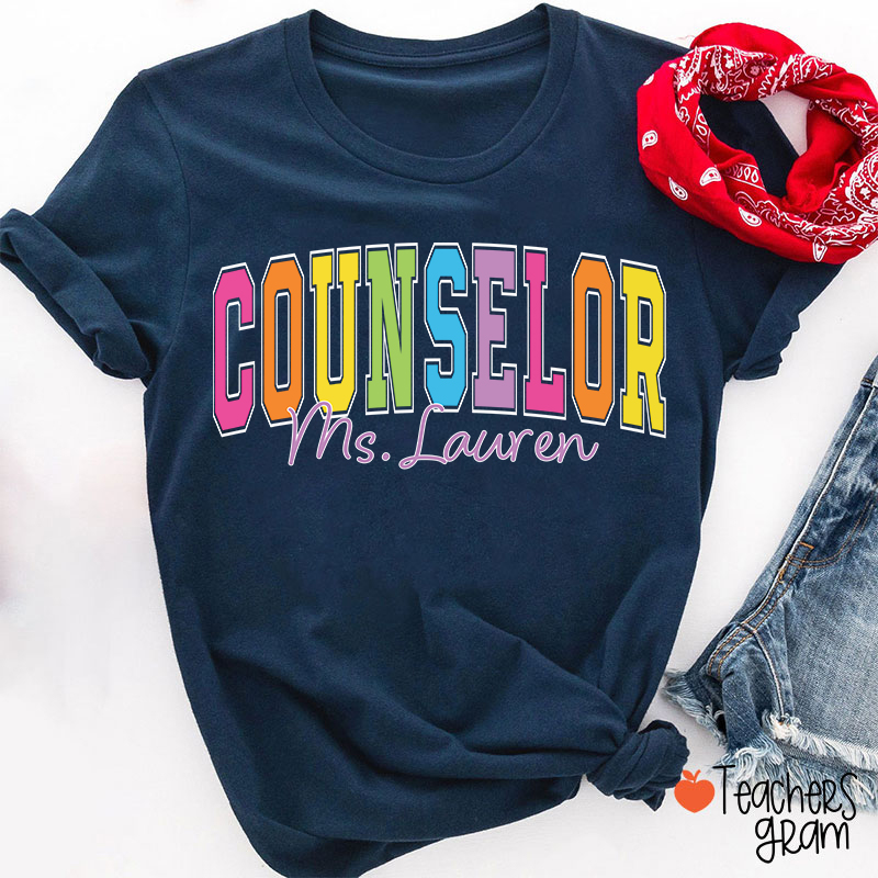 Personalized Name Grade Color Teacher T-Shirt
