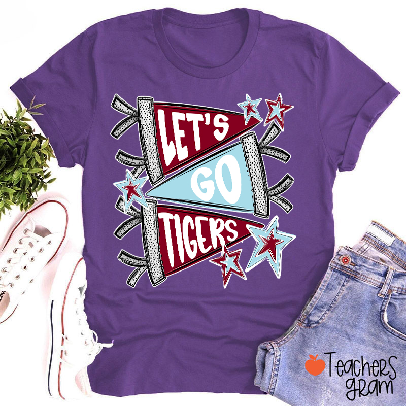 Personalized Mascot Pennant School Spirit Teacher T-Shirt