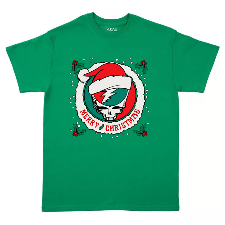 Grateful Dead Christmas Steal Your Face T shirt-KRODOCO