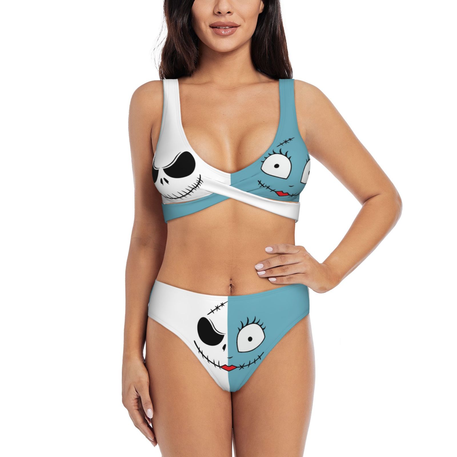 Half Blue Half White NMR Swimsuit