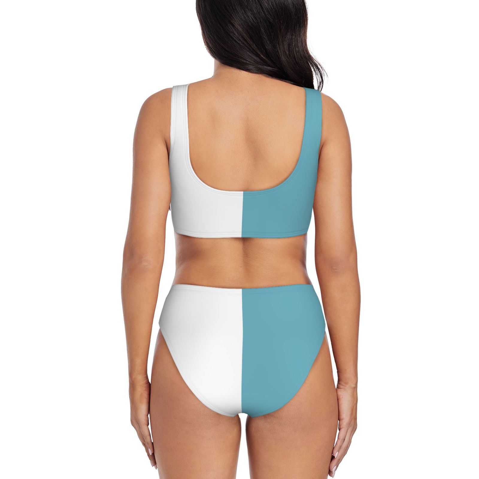 Half Blue Half White NMR Swimsuit