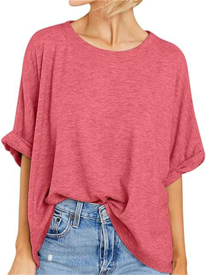 Women's Casual Cozy Short Sleeve Loose Shirts for Summer 