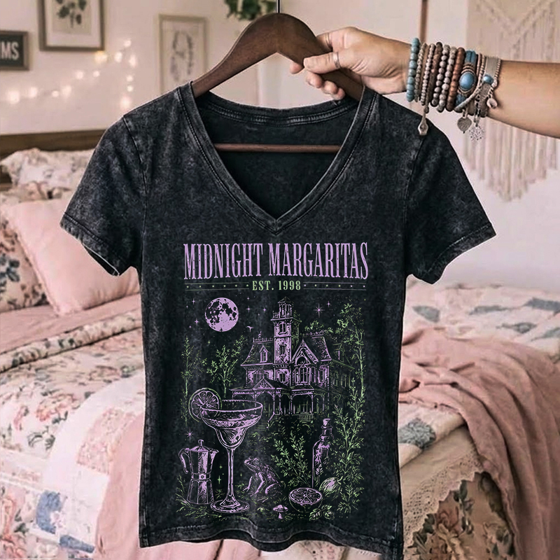Retro Helloween V-neck T-shirt