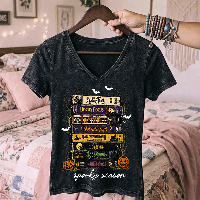 Vintage Halloween VHS V-neck T-shirt