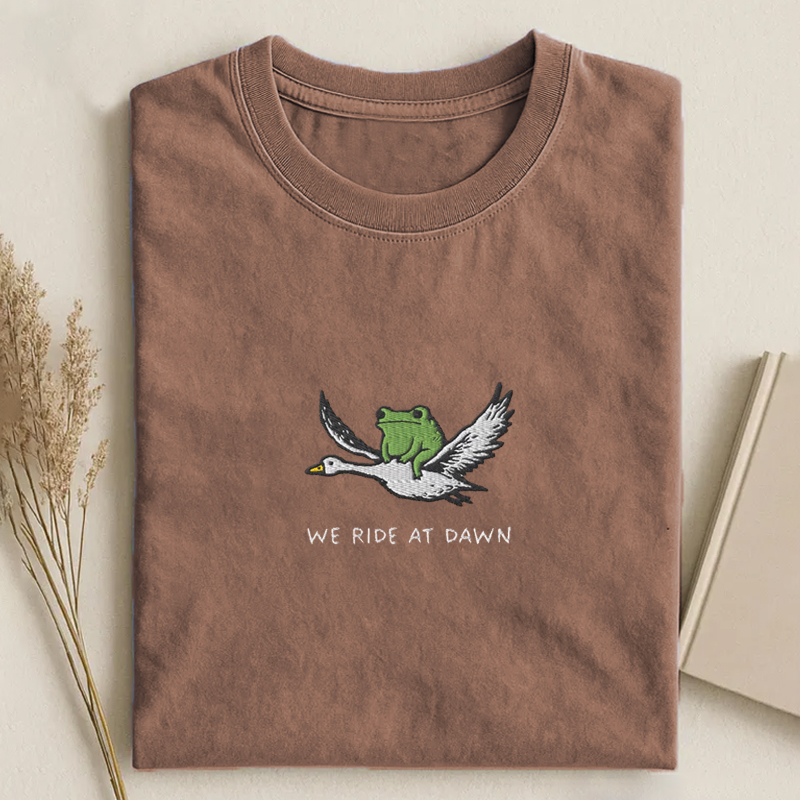 Embroidered We Ride at Dawn T-shirt