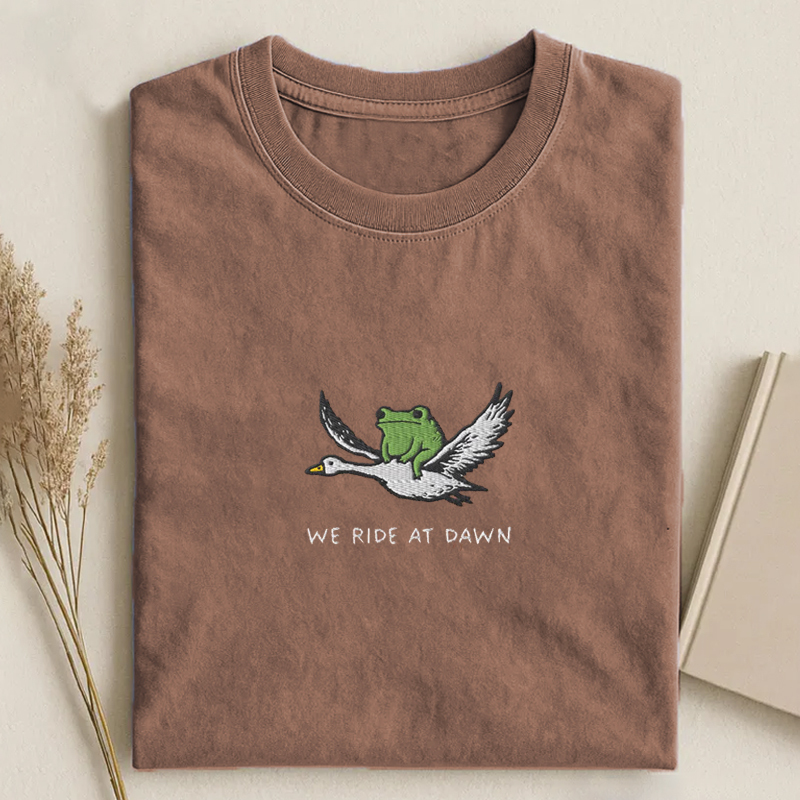 Embroidered We Ride at Dawn T-shirt