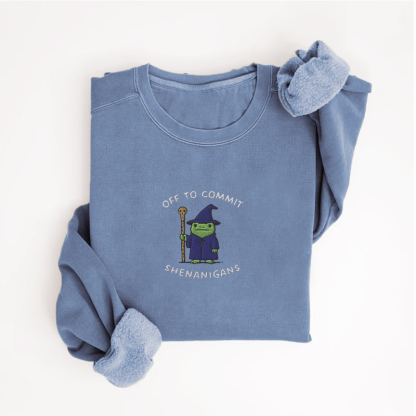 Embroidered Off to Commit Shenanigans Sweatshirt