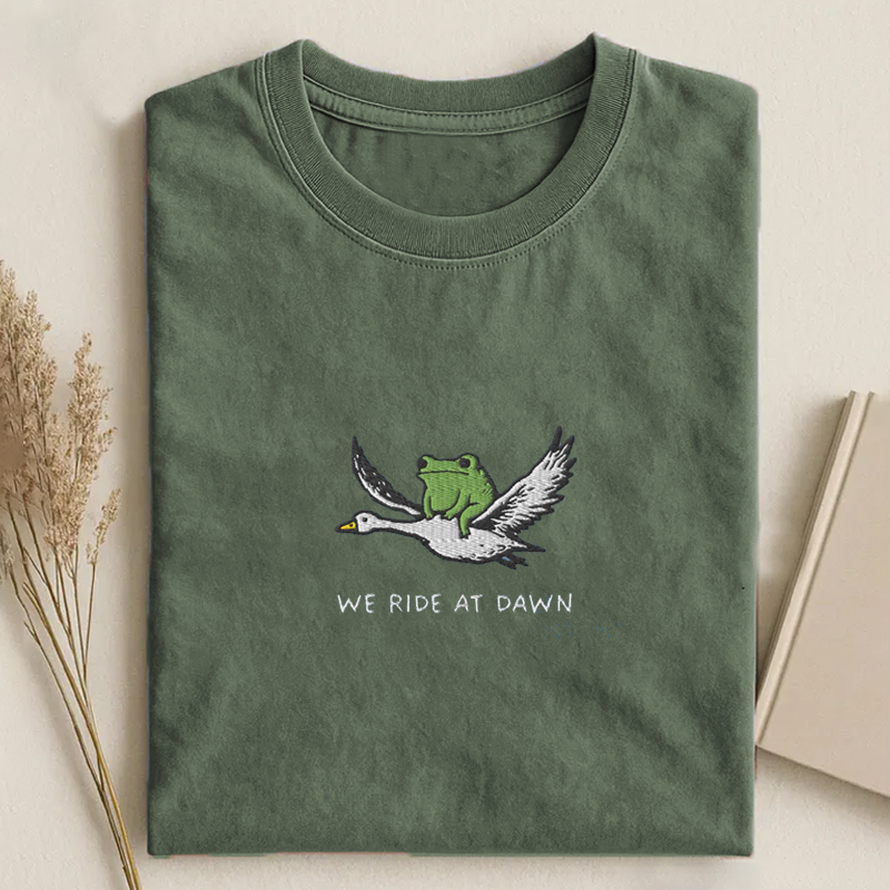 Embroidered We Ride at Dawn T-shirt