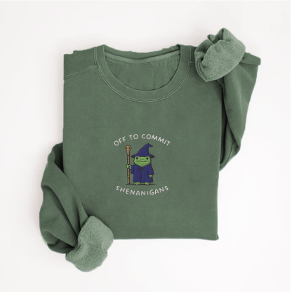 Embroidered Off to Commit Shenanigans Sweatshirt