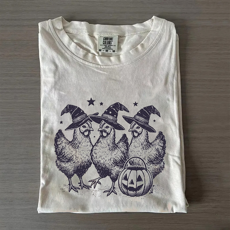 Chicken Witches Funny Halloween T-shirt