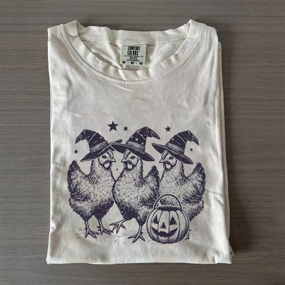 Chicken Witches Funny Halloween T-shirt
