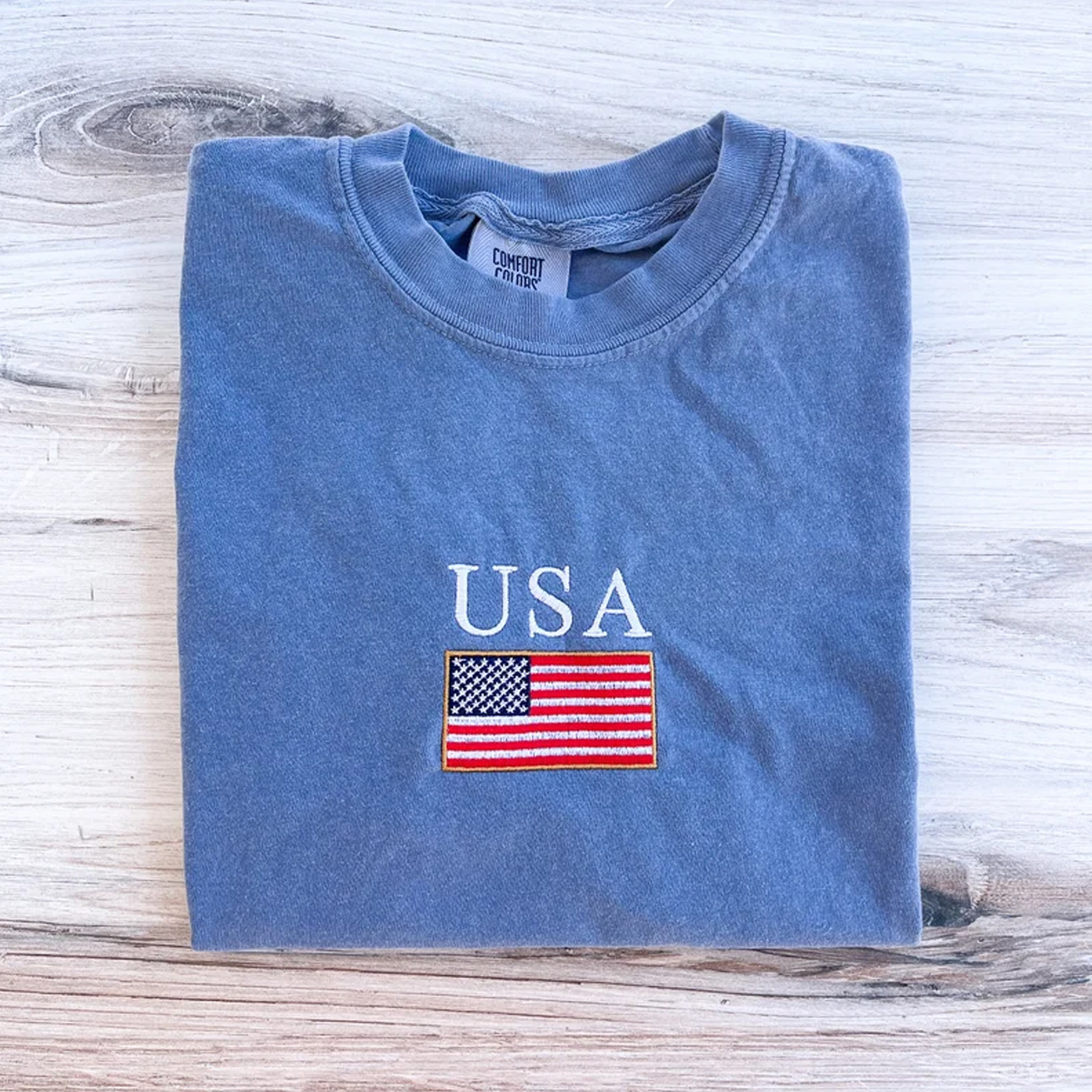 Embroidered America Comfort Colors T-shirt