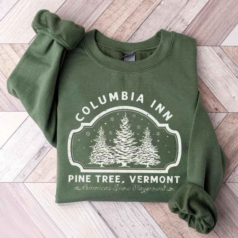 Columbia Inn Pine Tree Vermont Christmas Sweatshirt
