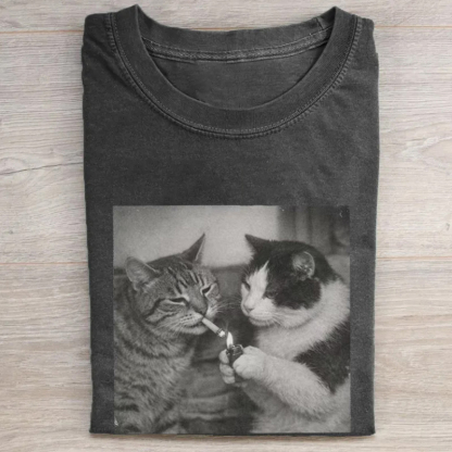 Retro Funny Cat T-shirt
