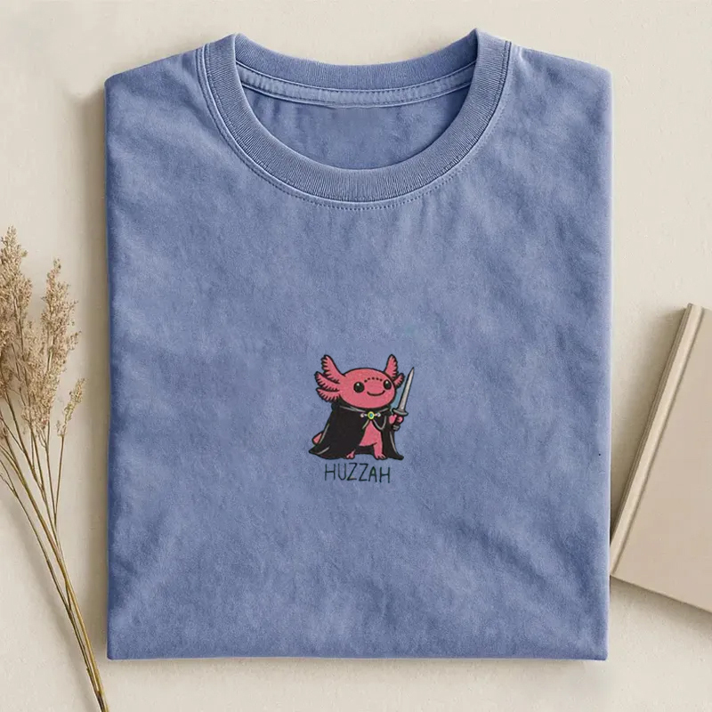 Huzzah Axolotl Embroidered T-shirt