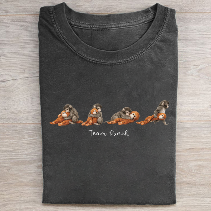 Baby Monkey Punch with Plush Toy T-shirt