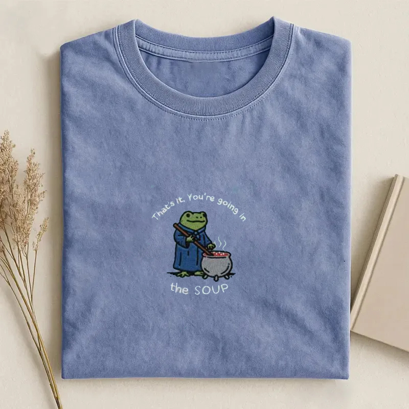 Frog Meme Embroidered T-shirt