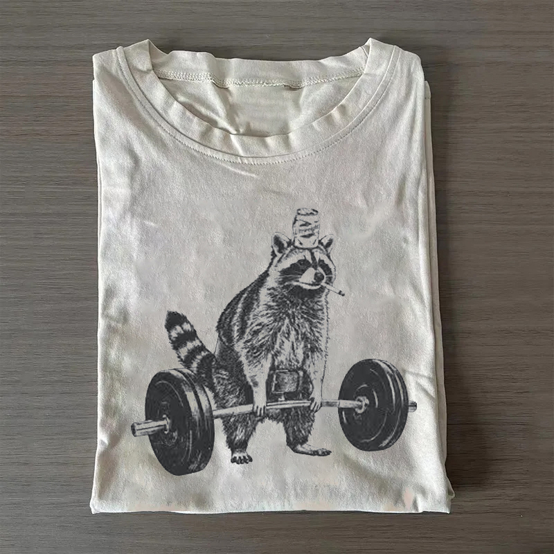 Smoking Raccoon Deadlift T-shirt