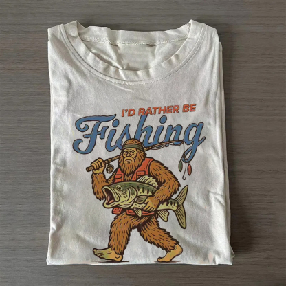 Funny Bigfoot Fishing T-shirt