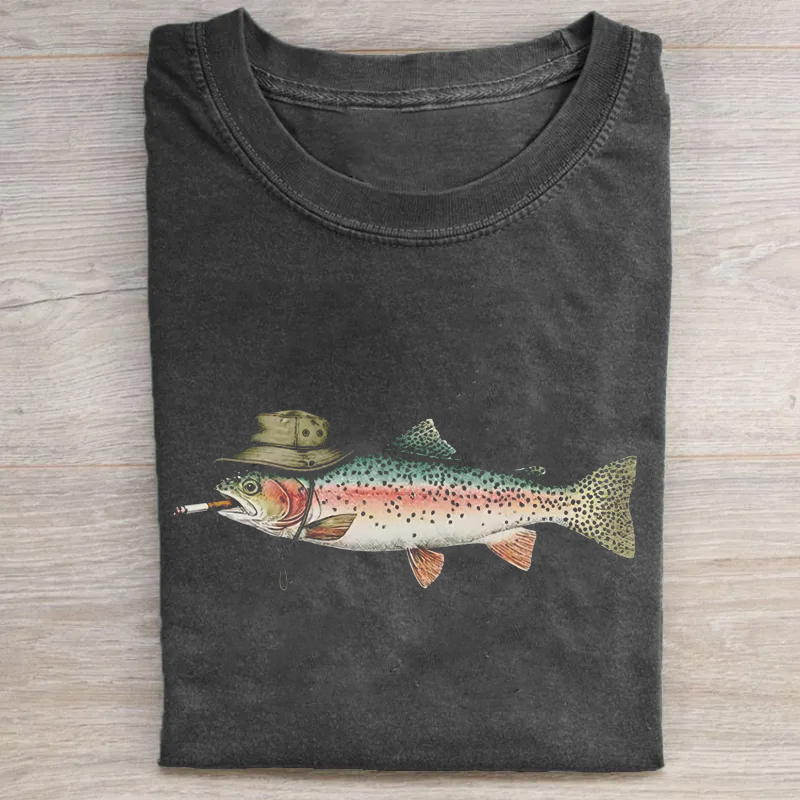 Rainbow Trout Bucket Hat Funny Fishing T-shirt