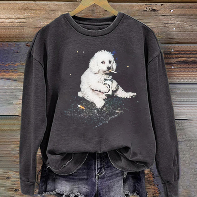 Poodle Smoking Sweatshirt
