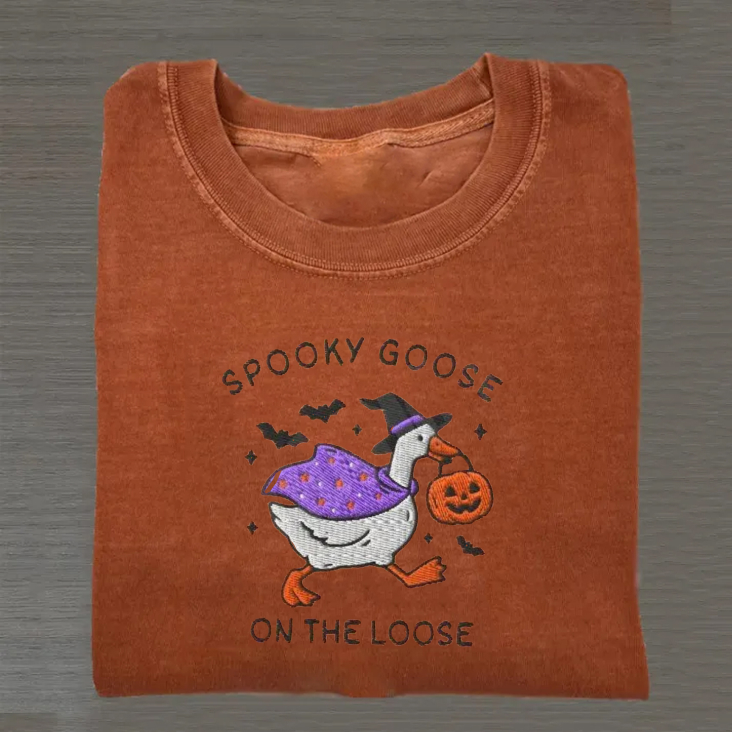 Embroidered Spooky Goose T-shirt