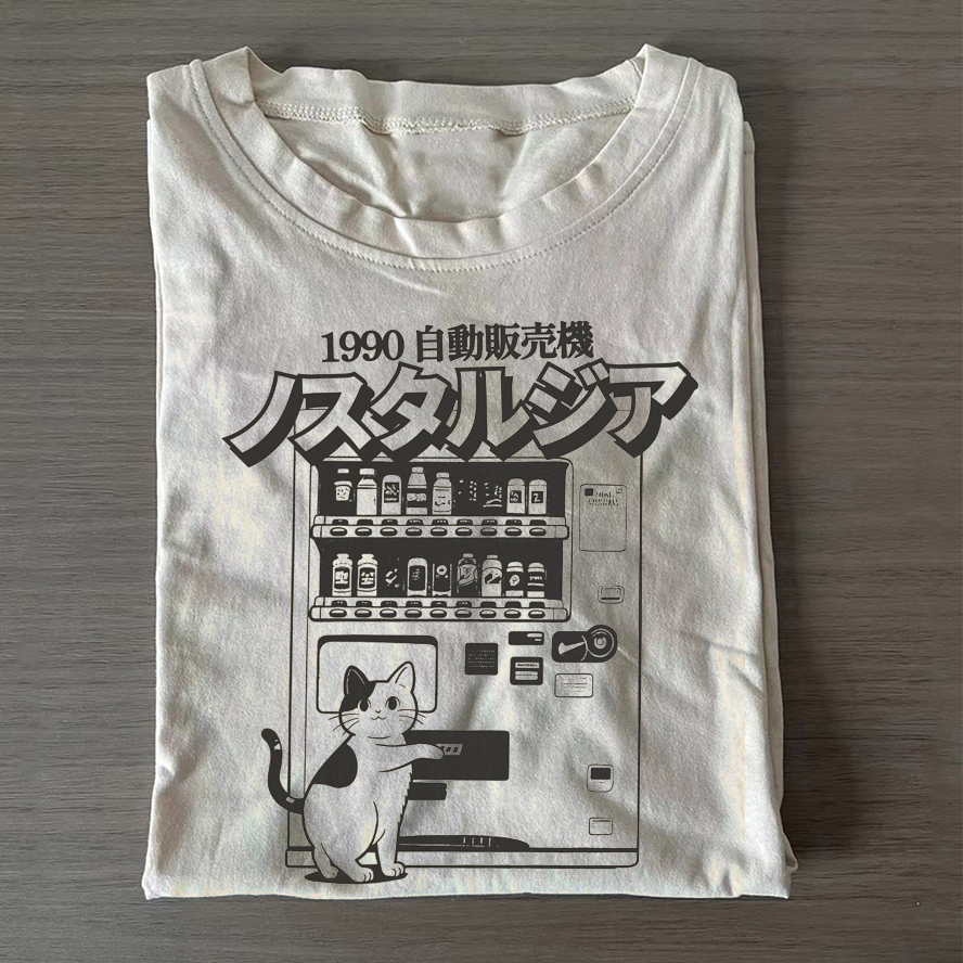 Retro Japan Cat Vending Machine T-shirt
