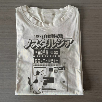 Retro Japan Cat Vending Machine T-shirt