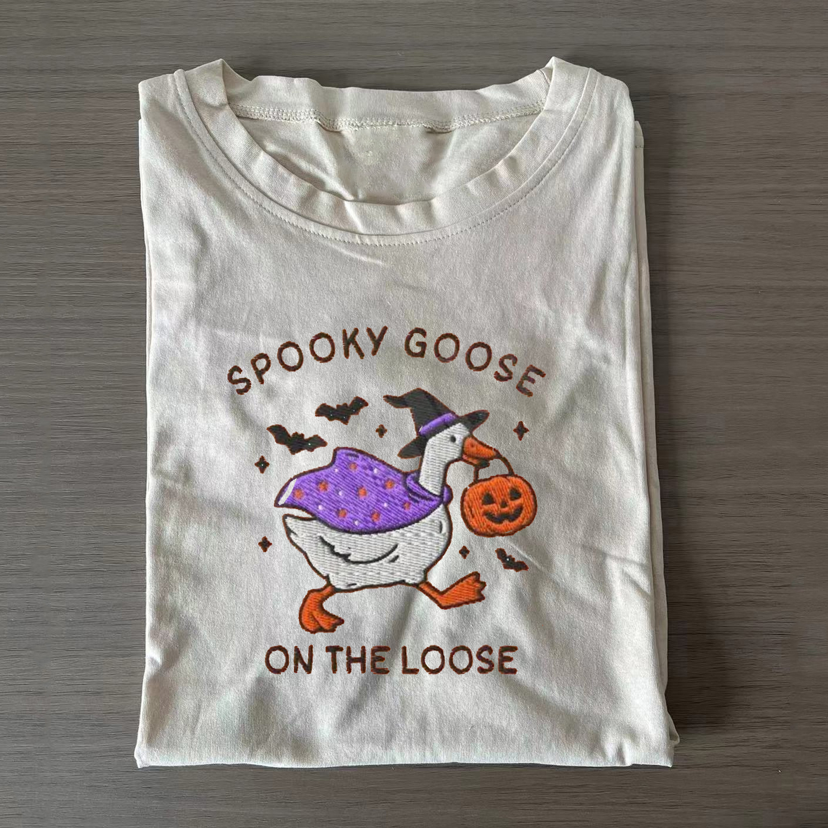 Embroidered Spooky Goose T-shirt