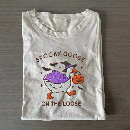 Embroidered Spooky Goose T-shirt