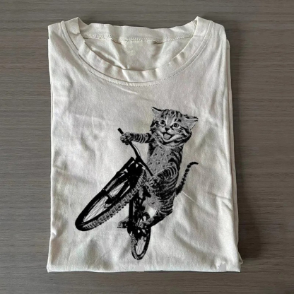 Cat Riding a Bicycle T-shirt