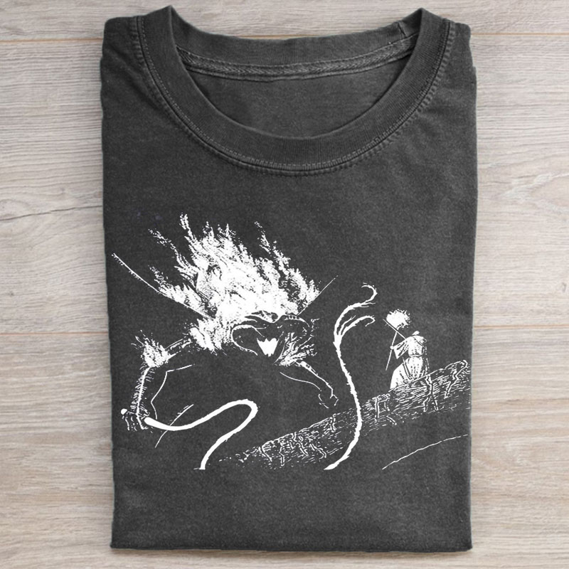Vintage Gandalf X Balrog Graphic T-Shirt