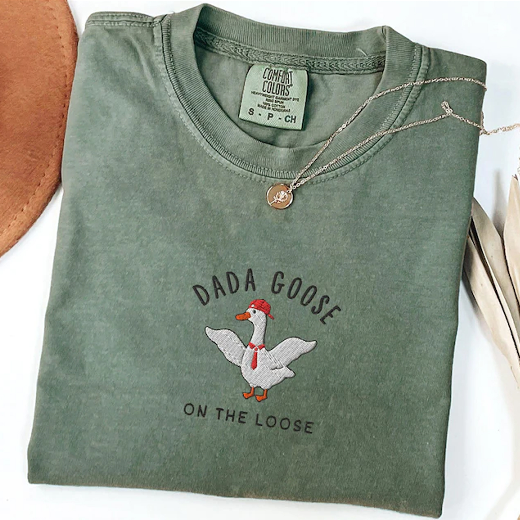 Embroidered Silly Goose Dad T-shirt