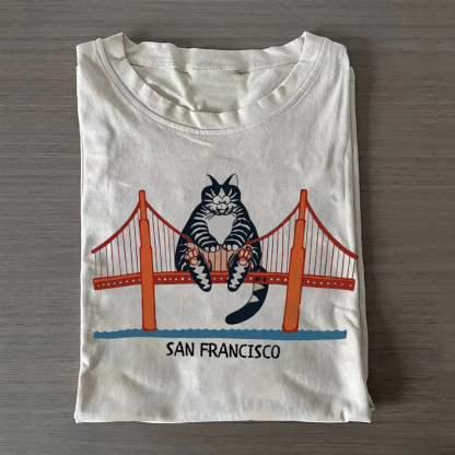 Cat San Francisco Golden Gate T-Shirt