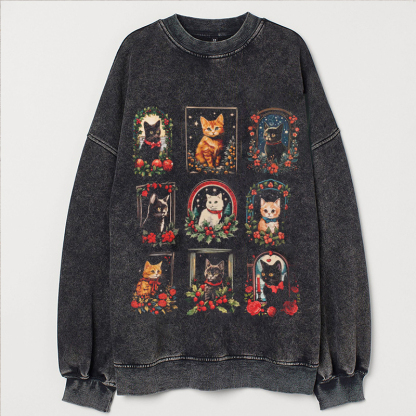 Vintage Christmas Cat Sweatshirt – ShawnCraft