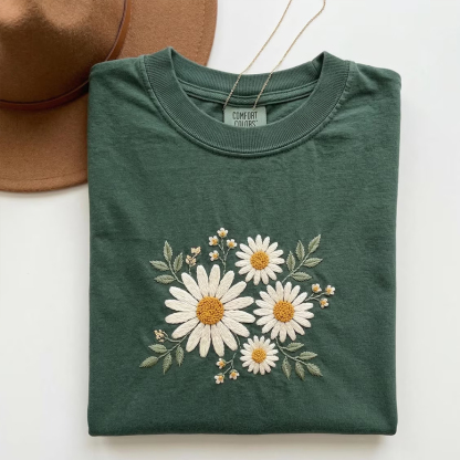 Embroidered Daisy T-Shirt