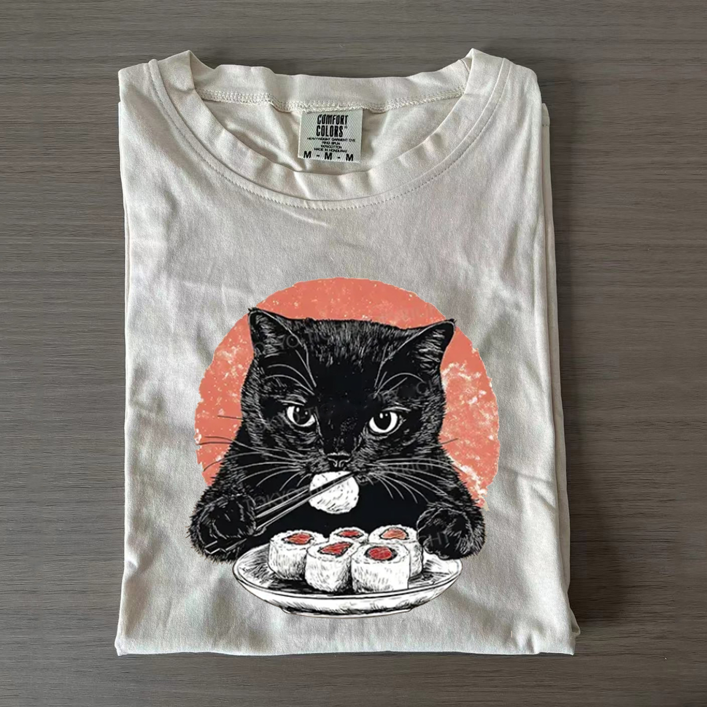 Cat Eating Delicious Sushi T-shirt