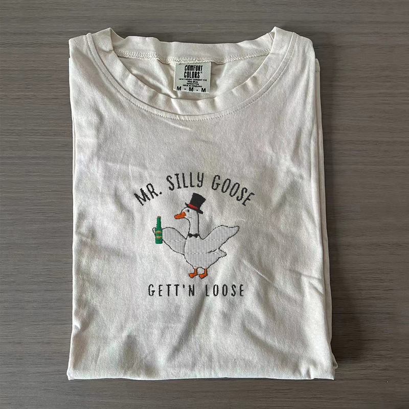 Embroidered Mr. Silly Goose Groom T-shirt