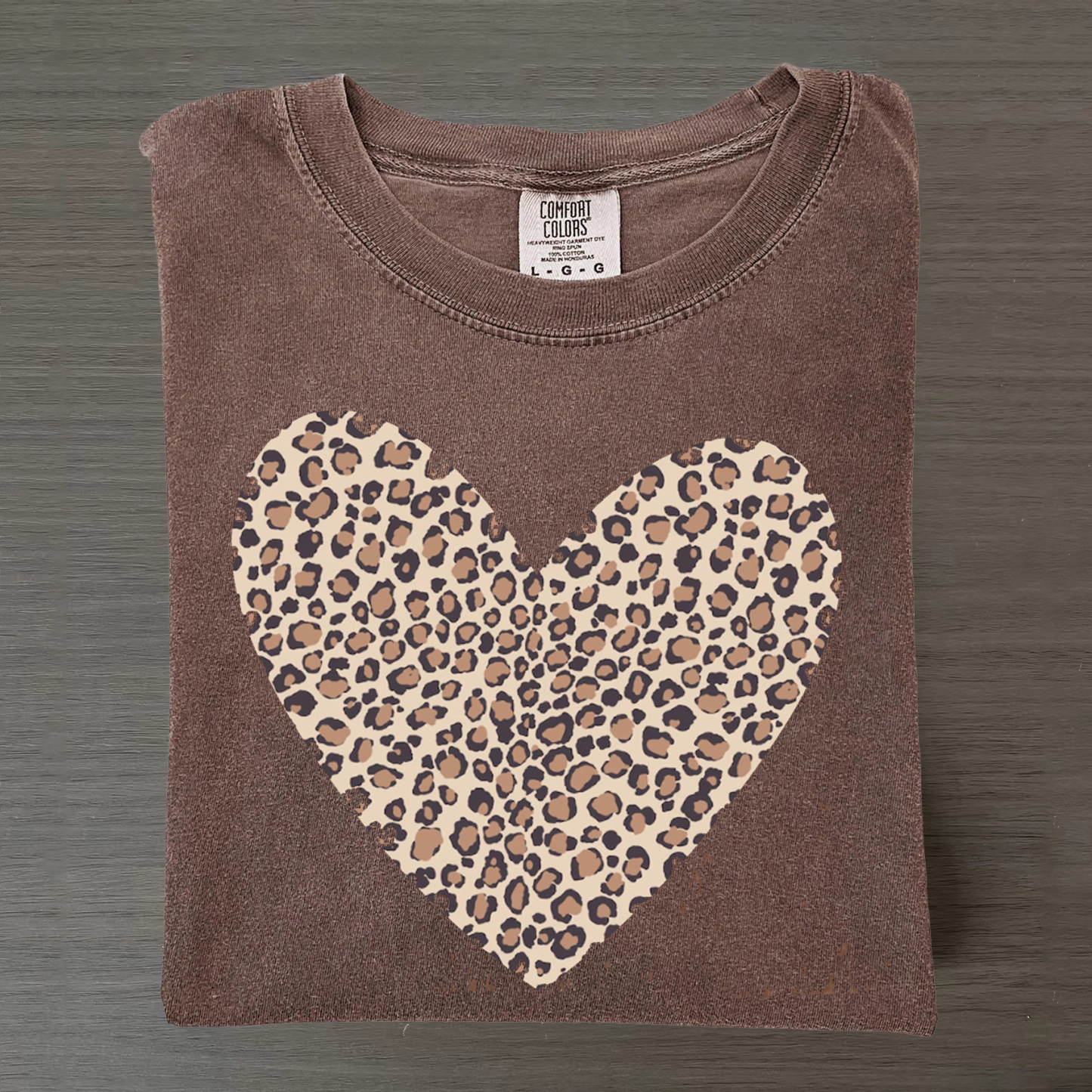 Comfort Colors Leopard Heart T-shirt
