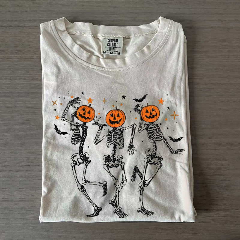 Comfort Colors Dancing Skeleton Pumpkin T-Shirt