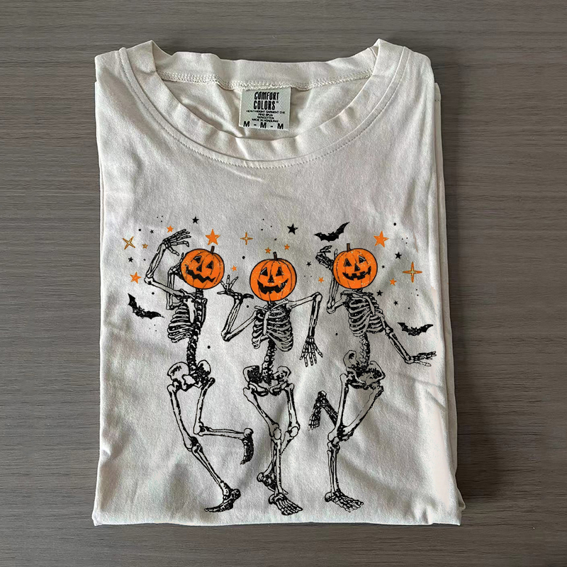 Comfort Colors Dancing Skeleton Pumpkin T-Shirt
