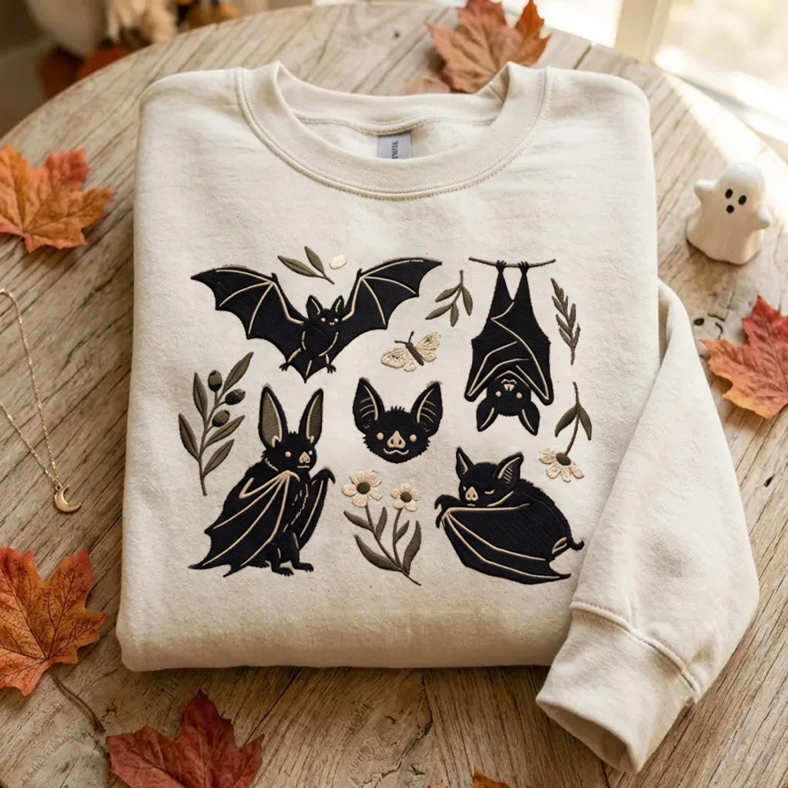 Embroidered Bat Sweatshirt