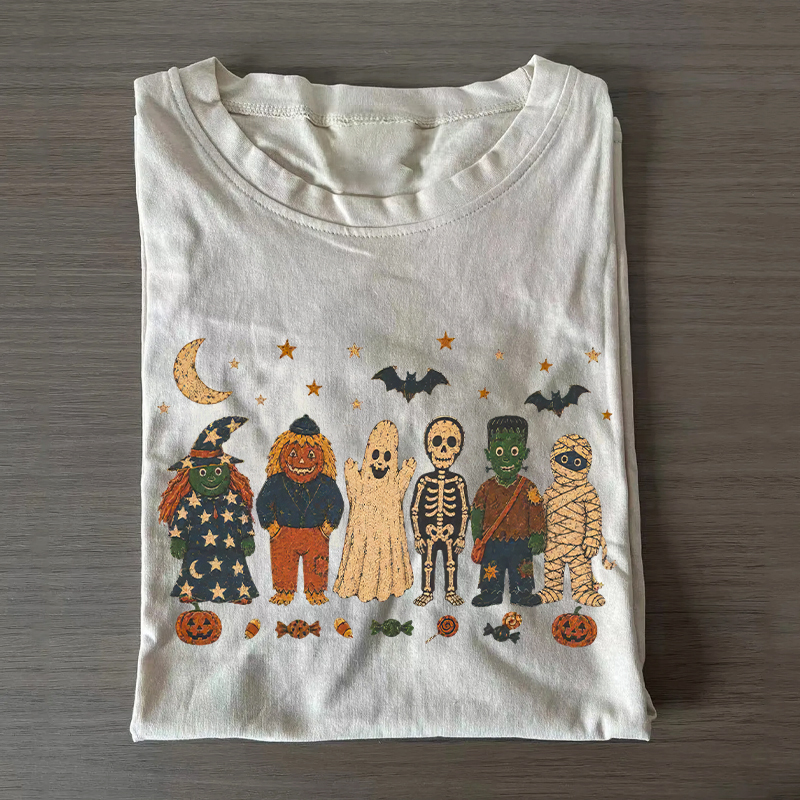 Vintage Halloween Characters Spooky Season T-shirt