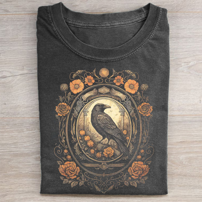 Retro Occult Moon Floral T-shirt