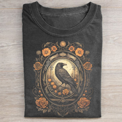 Retro Occult Moon Floral T-shirt