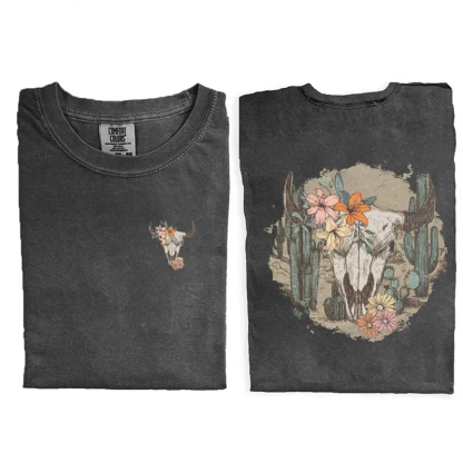 Comfort Colors Vintage Cow Skull T-shirt