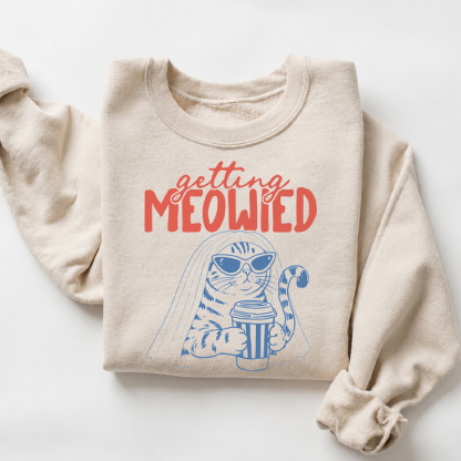 Getting Meowied Funny Cat Bride Sweatshirt