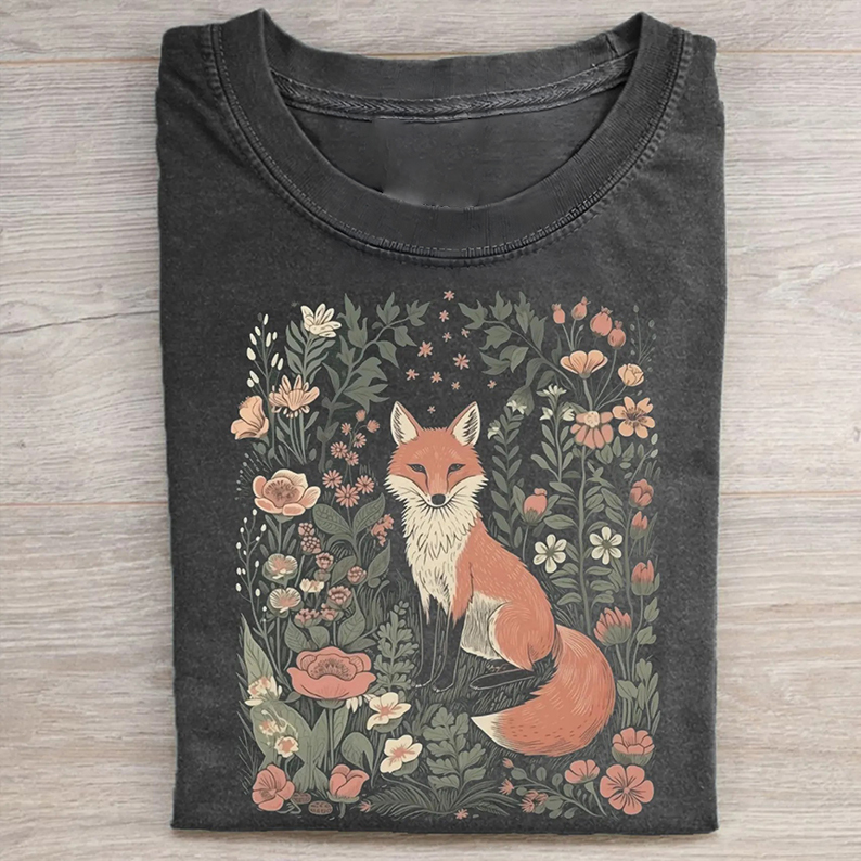 Cute Flower Fox T-shirt