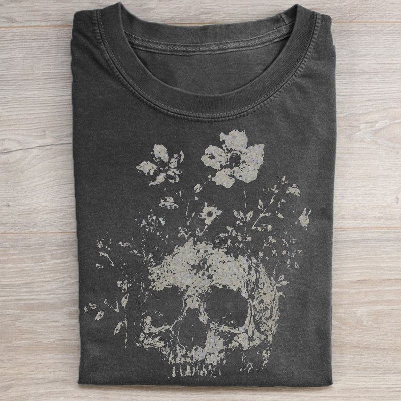 Boho Floral Skull T-shirt